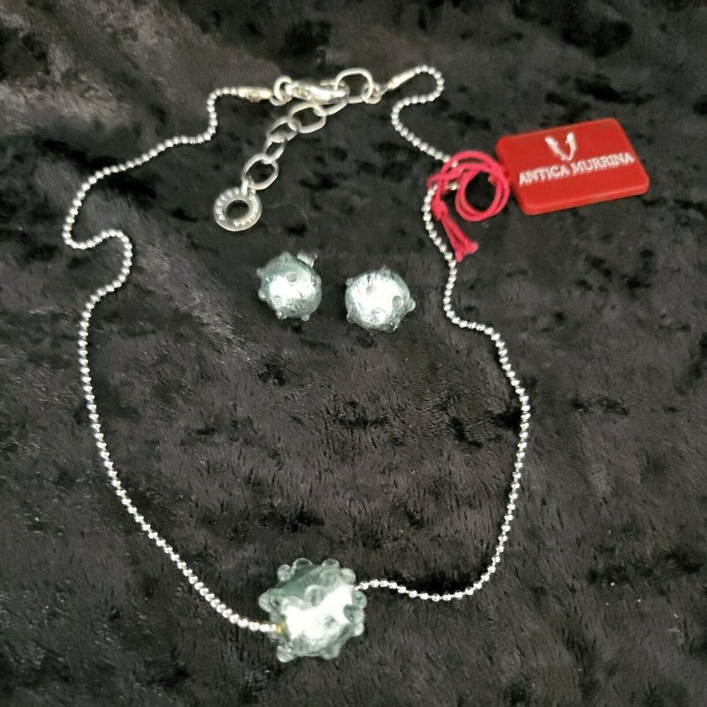 Antica Murrina Audrey 16" Necklace and Earrings Murano Glass Brand New in Box